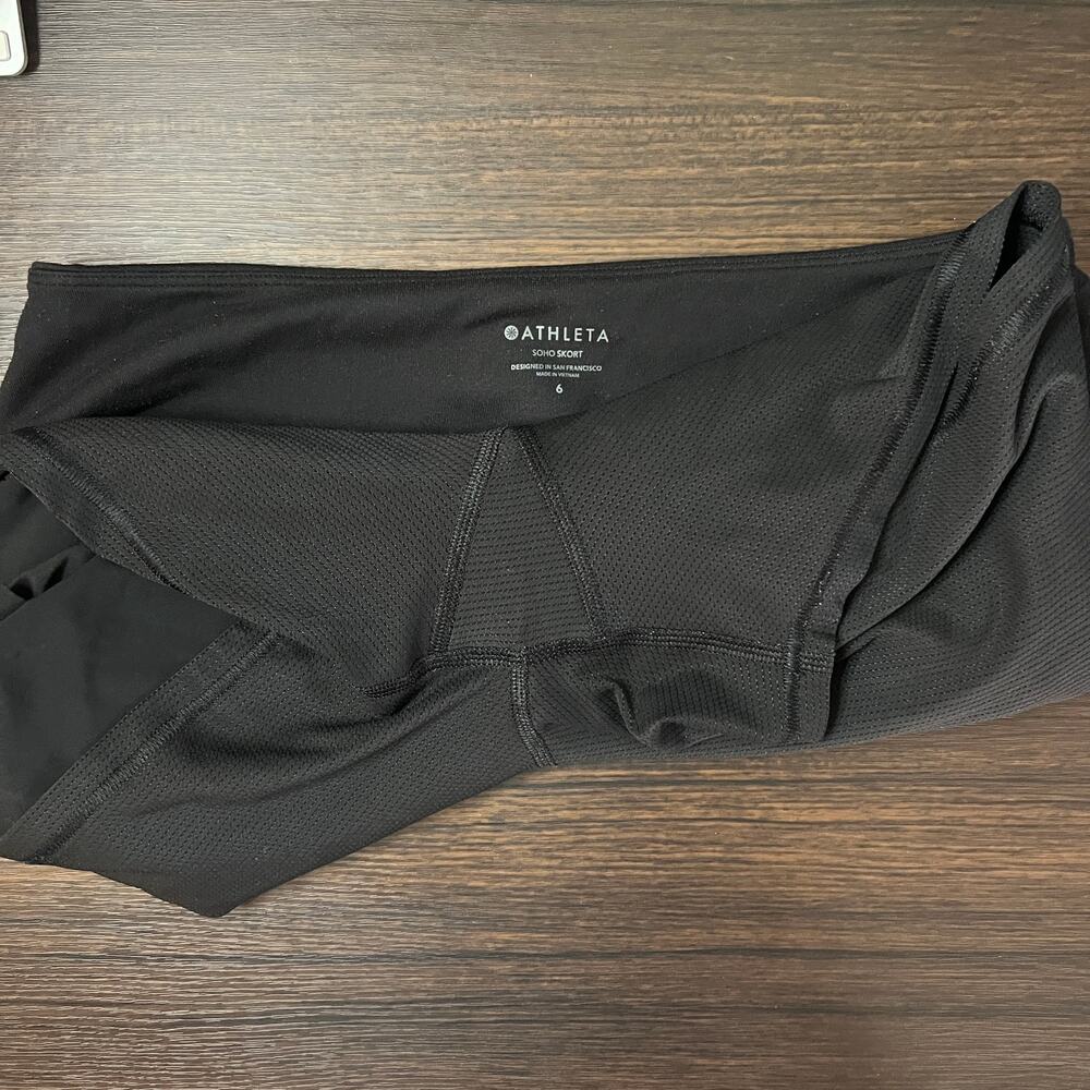Athleta Soho Skort Black Athletic Skirt Built In Shorts Size 6 - Picture 8 of 15